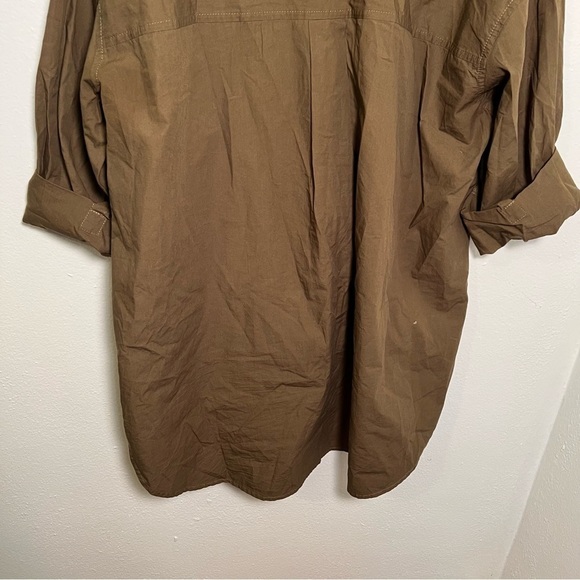 Melrose and Market Collared Poplin Shirt Olive Moss - Picture 11 of 15